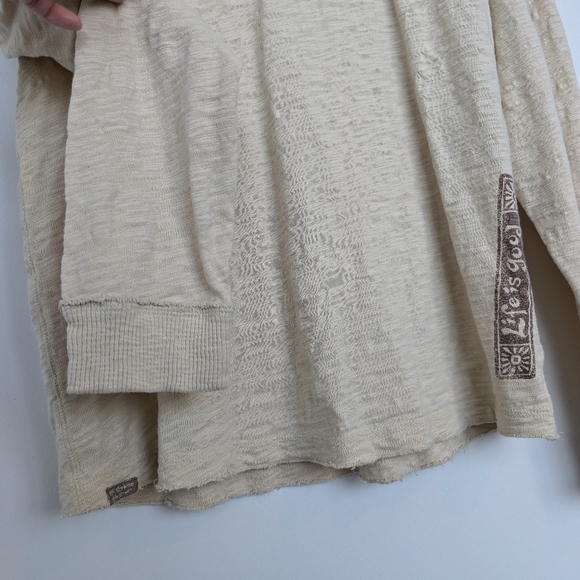Good Karma by Life is Good Distressed Lagenlook Long Sleeve Sz L organic cotton - Picture 8 of 16